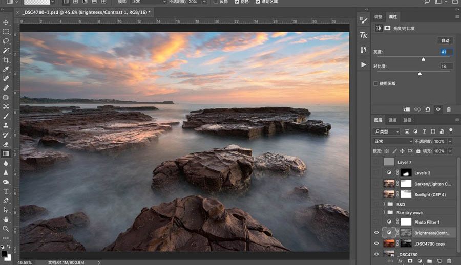Photoshop使用插件给风光大片塑造光影