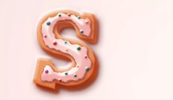 PS设计精美的甜品立体奶油字