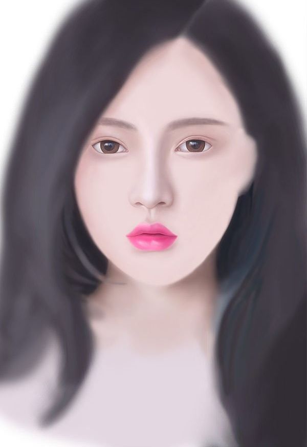 Photoshop绘制长发飘飘的美女人像