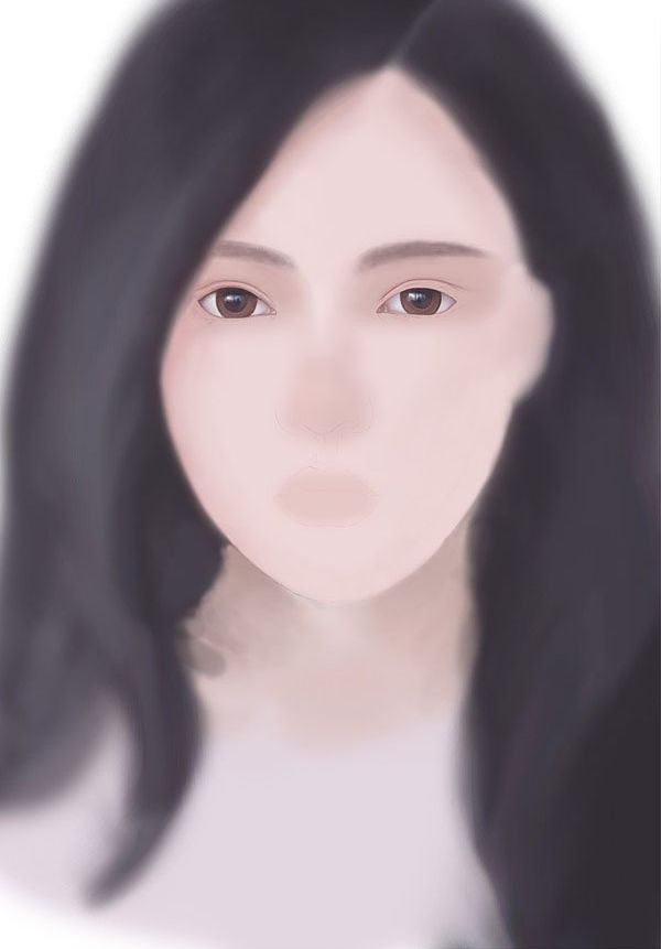 Photoshop绘制长发飘飘的美女人像