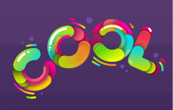 ps做色彩缤纷的插画卡通字