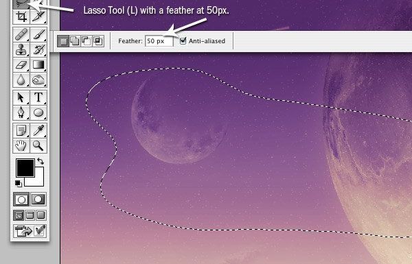 ps合成外星郊外场景方法