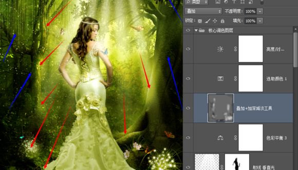 ps cs6合成森林中的仙女场景方法