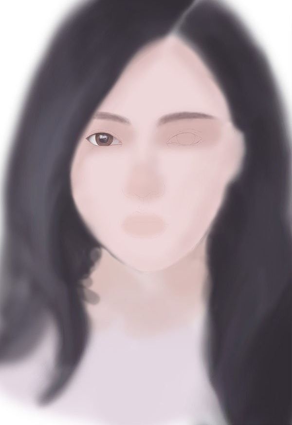 Photoshop绘制长发飘飘的美女人像
