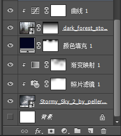 ps合成恐怖阴森的森林场景