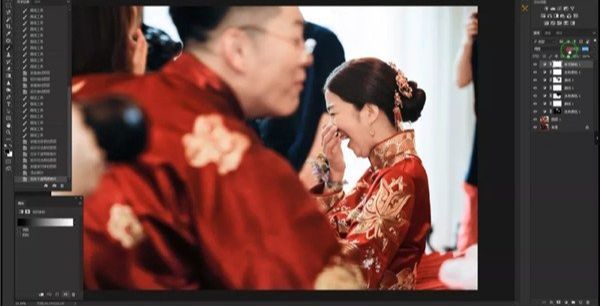 Photoshop快速纠正曝光不足的婚片