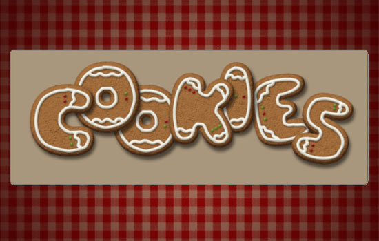 ps制作姜饼效果字方法