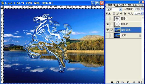 PS扭曲滤镜制作液体马效果