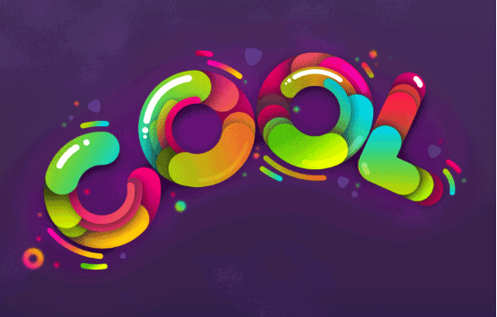ps做色彩缤纷的插画卡通字