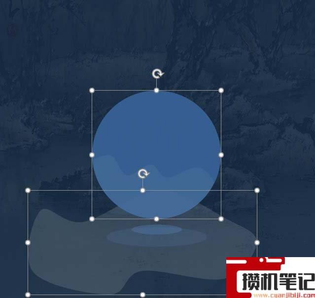 PPT如何绘制扁平化的波浪水球