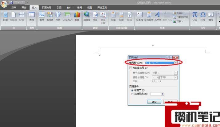 Word插入abcd英文字母的页码的方法