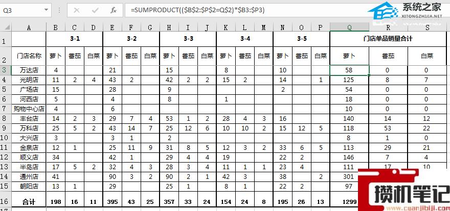 EXCEL如何隔列求和
