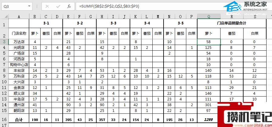 EXCEL如何隔列求和